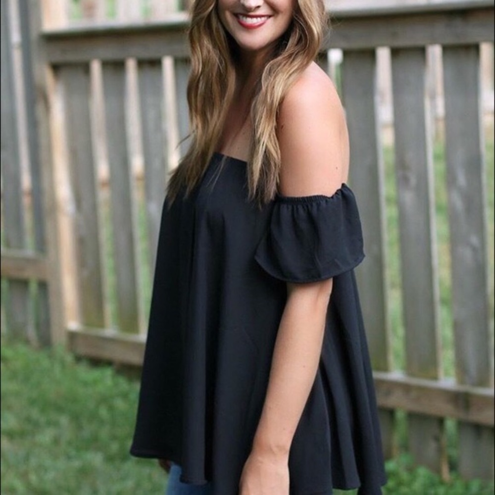 Black off the shoulder top